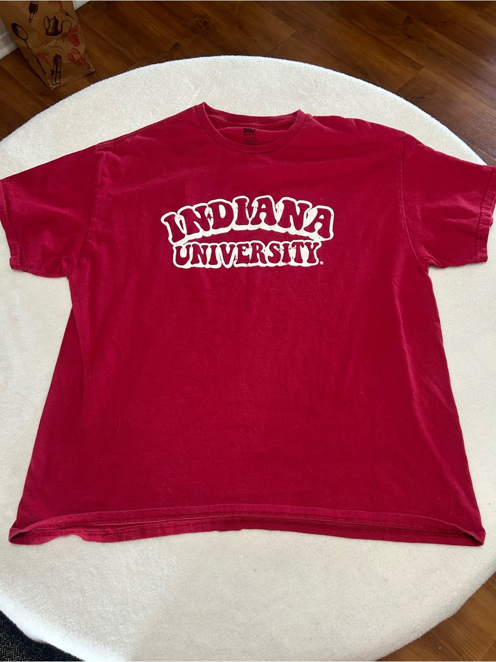 MV Sport Indiana University Red Short Sleeve Tee with White Logo